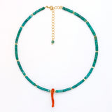 Turquoise & Coral Dagger Choker