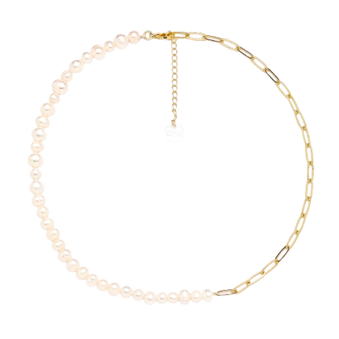 Amara Pearl & Chain Necklace