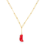 Red Coral Chain Necklace