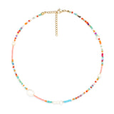 Luisa Pearl Beaded Choker - OIYA