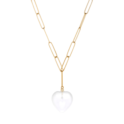 OIYA Kiara Transparent Heart Chain Necklace