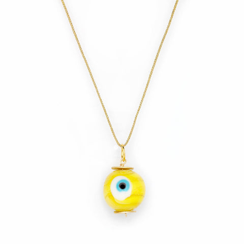 Golden Evil Eye Pendant Necklace