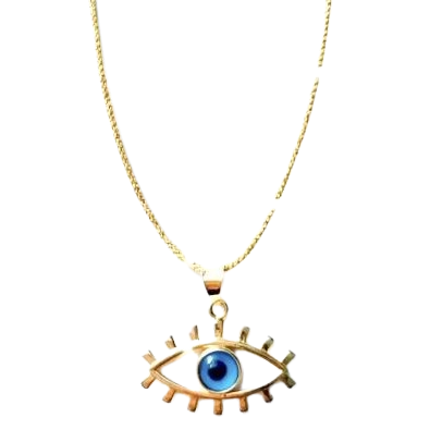 Evil Eye Solid Gold Necklace