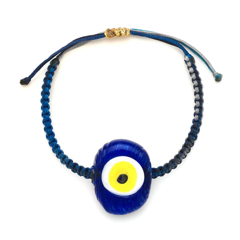 Blue Glass Evil Eye Bracelet - OIYA