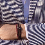 Striped Sterling Silver Braided Bracelet - OIYA