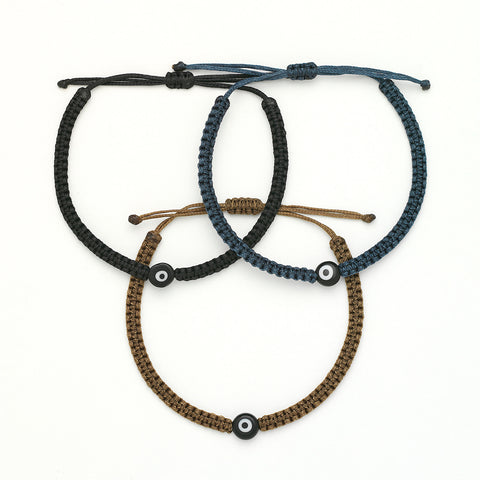 Single Evil Eye Braided Bracelet - OIYA