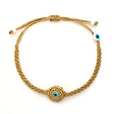 Gold Circular Evil Eye Bracelet - OIYA