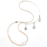 White Pearl & Bead Necklace - OIYA